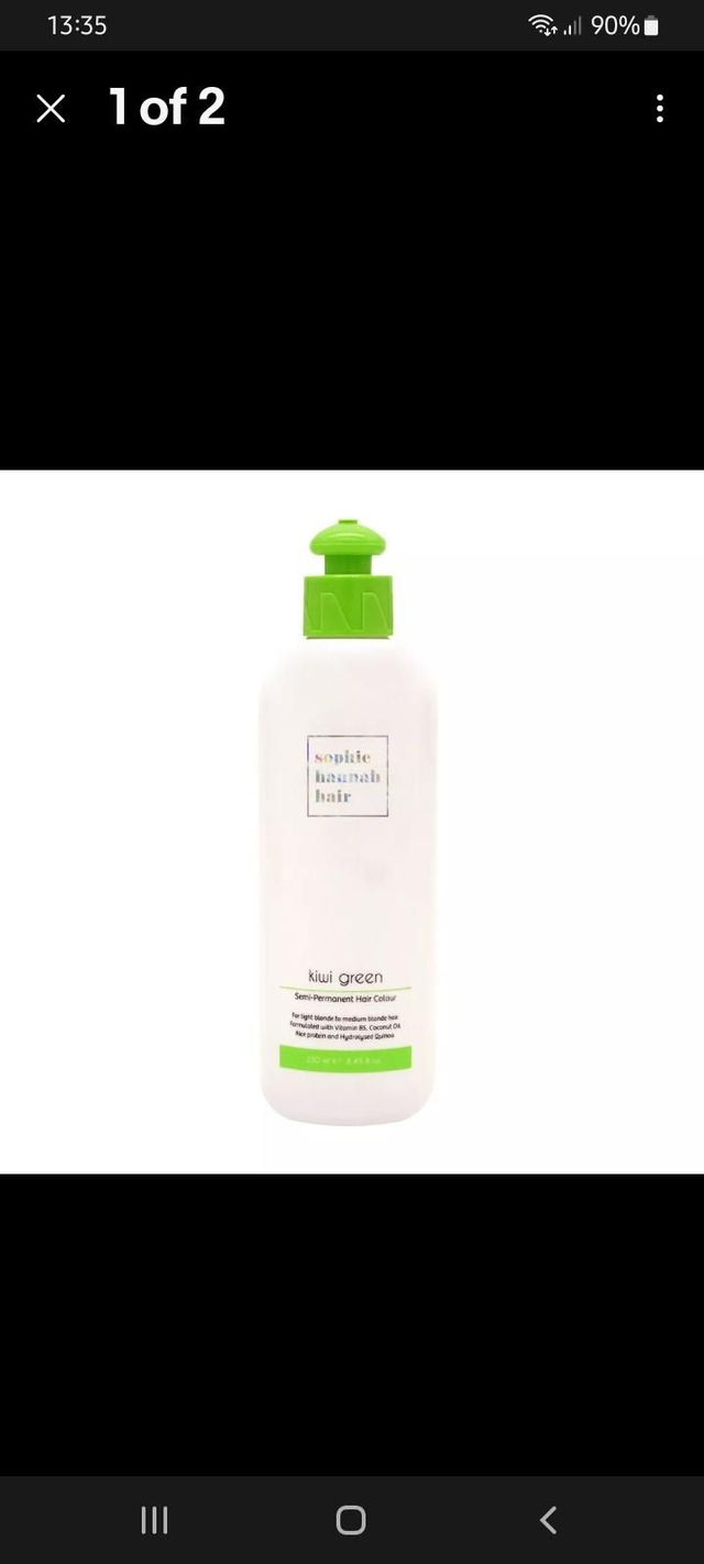 Sophie Hannah Hair Kiwi Green semi permanent hair dye 250ml