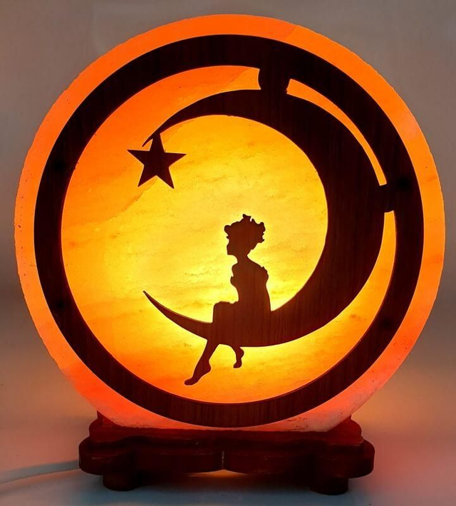 Lampe de Sel "Petit Prince sur Lune"