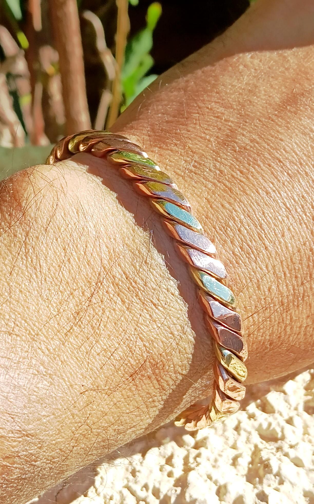 Bracelet en cuivre et laiton pur, anti-inflammatoire, Tiger