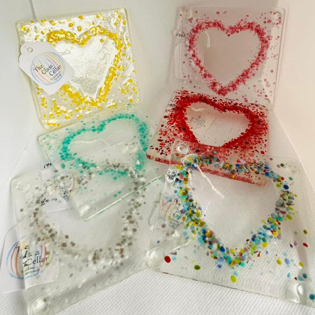 ‘Splash of Frit’ Heart Coaster (Various)