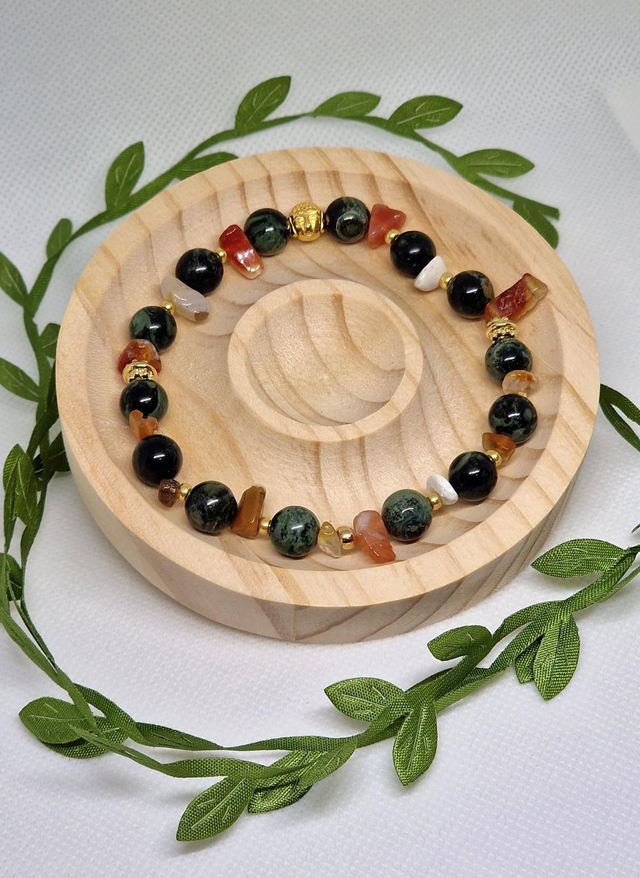 Bracelet Cornaline et Jaspe Kambaba 