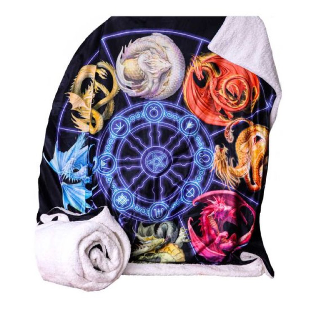 Dragons of the Sabbats Throw By Anne Stokes 