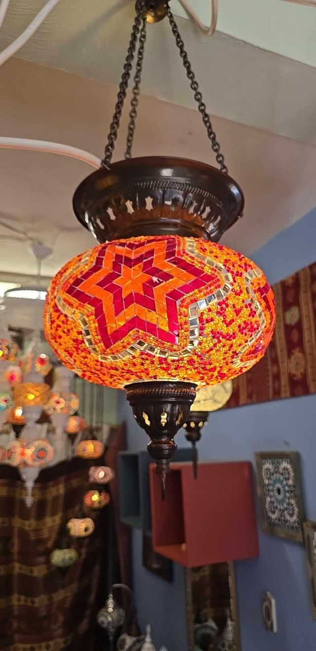 Orange Star Mosaic Lantern