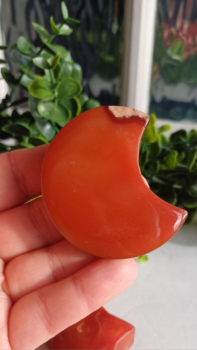Carnelian with Flower Agate Moon