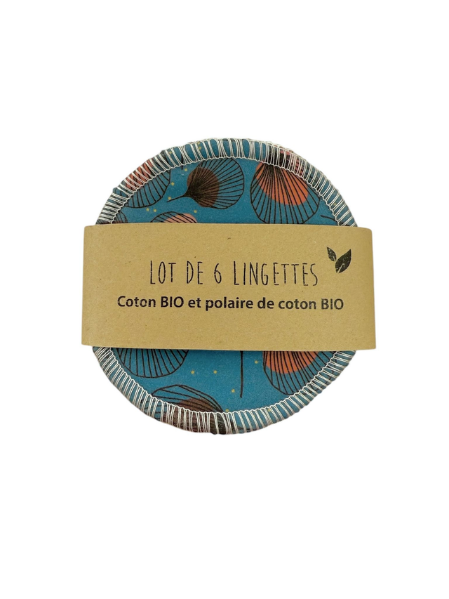 Lingettes démaquillantes -  Plumes rouge fond vert