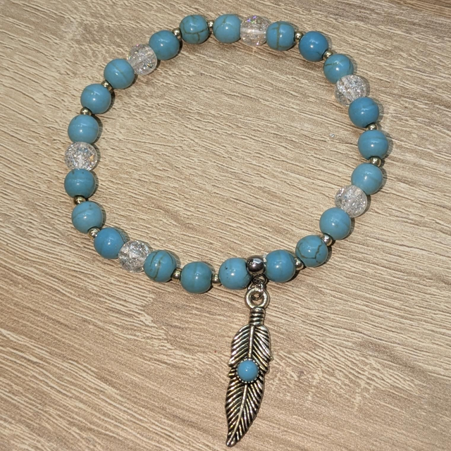 Bracelet "Turquénite & Cristal de roche" 6mm BR-108