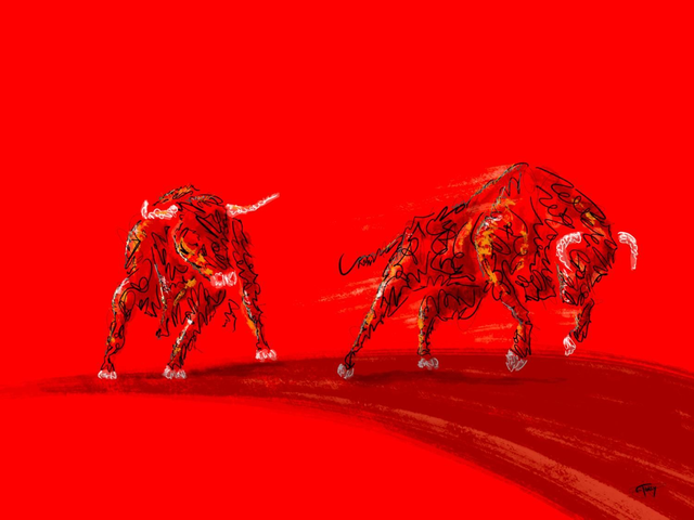 Taureau à l'attaque (limité à 8 exemplaires)