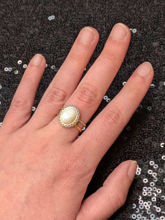 Bague nacre facettes 