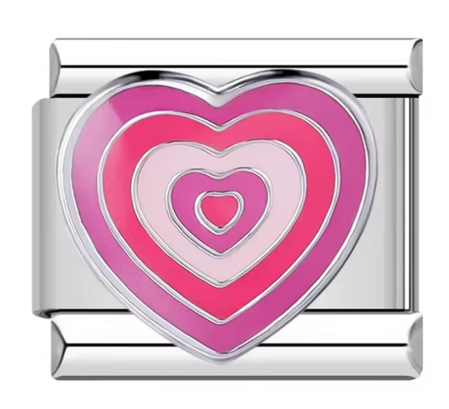 Charm Corazón Tonos Rosa