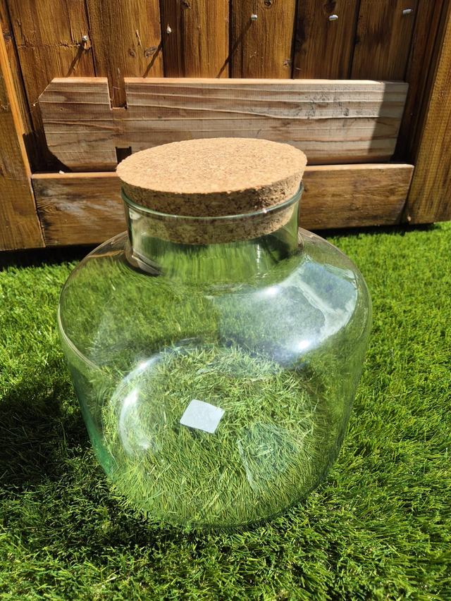 Baratte verre bouchon liège diam 21cm hauteur 21cm