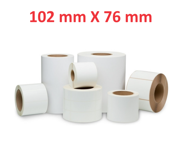 Opaco White Adesivo  Roll:102mm x 76mm |  440 labels | Diametro 40mm Ad inchiostro