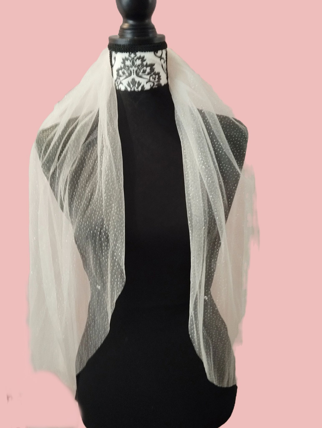 Voile de mariée court paillettes