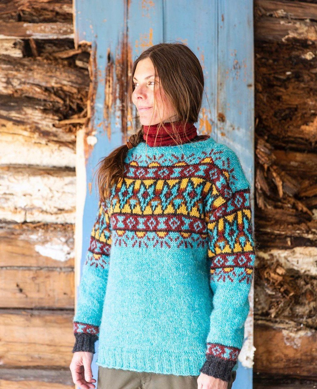 Arctic Summer Sweater Kit - Col 04 (Glacier Blue Lettlopi) - Wool &amp; Pattern - Linka Neumann