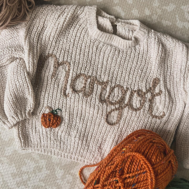 Custom name &amp; Pumpkin jumper 