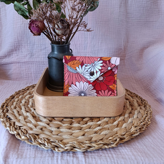 Pochette Fleurs Rétro Rouge