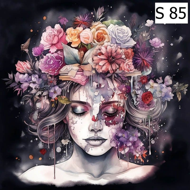 Panneau simili Femme aux livres  en simili 30x30cm 