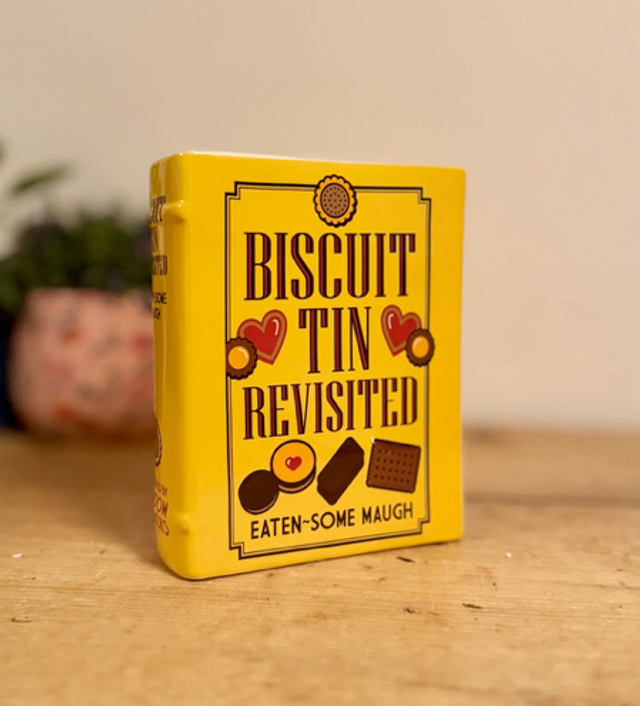 Biscuit Tin Book Vase
