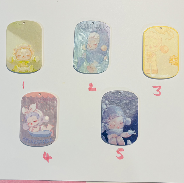 Skull Panda laser printed acrylic tag