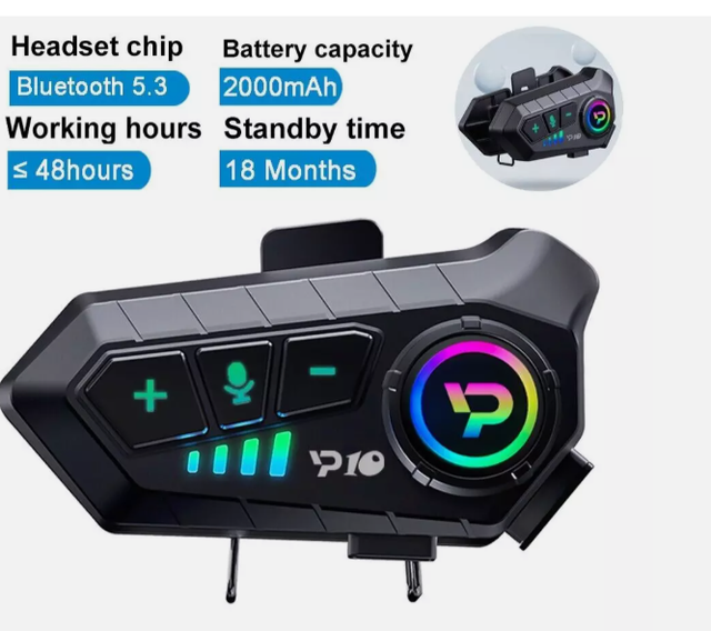 Casque Bluetooth sans fil pour casque de moto, écouteur étanche IPX6, réduction