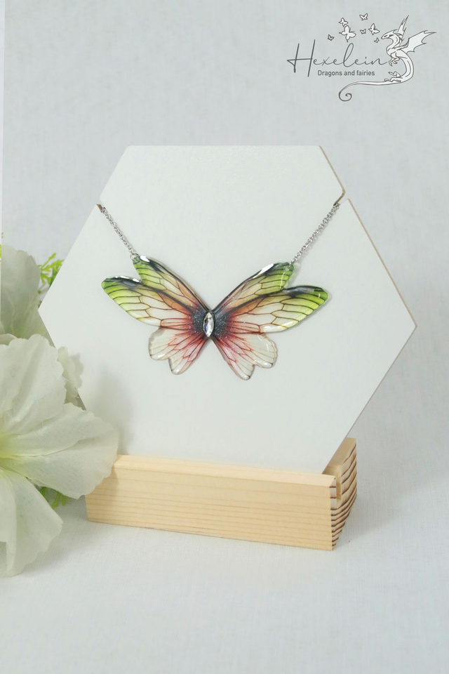 Red and green small fairy necklace