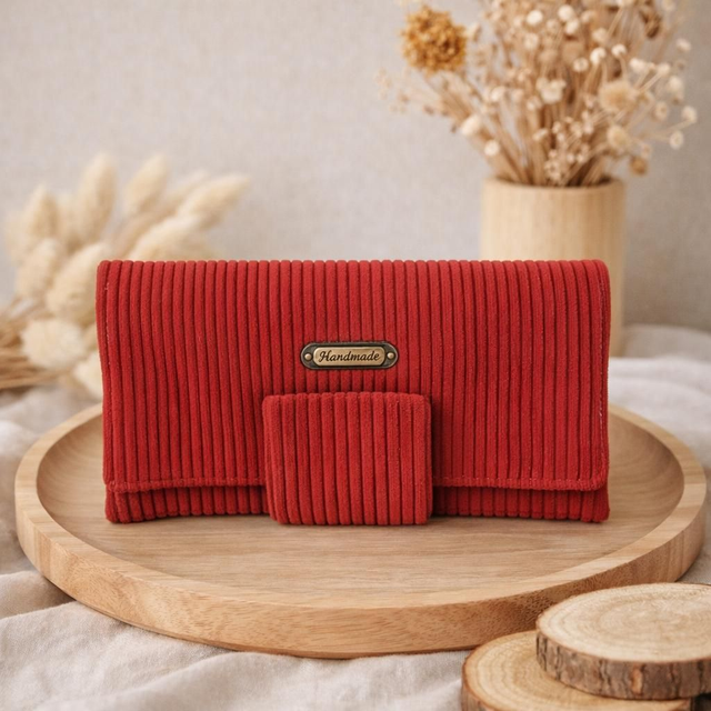 Portefeuille rouge vermillon