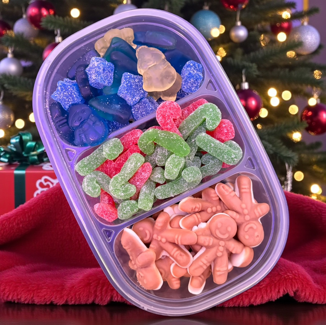 Xmas Triple Treat Box - Snowy Surprise/Candy Canes/Gingerbread Men