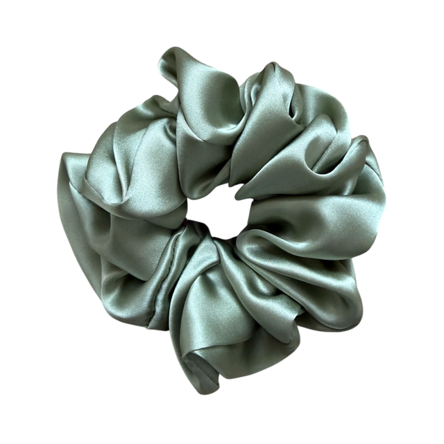 Chouchou en soie - Taille classique - Vert sauge