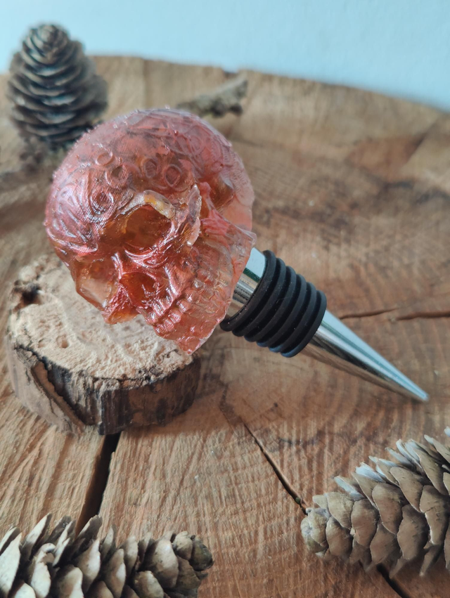 Bouchon de bouteilles réutilisable modèle Skull red