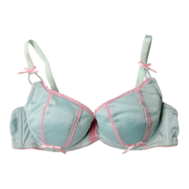Blue + pink trim Japanese Bra UK 32A   