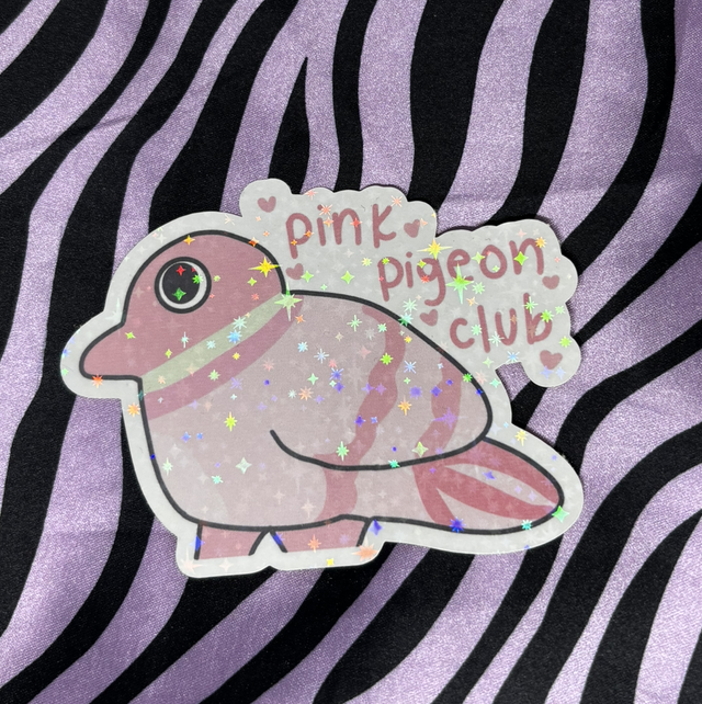 pink pigeon club sticker 