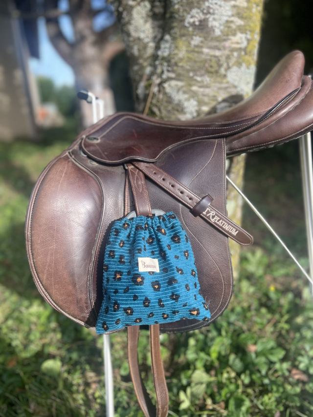 Housses élastiques de protection d’étriers Baume sans doublure - Léopard bleu