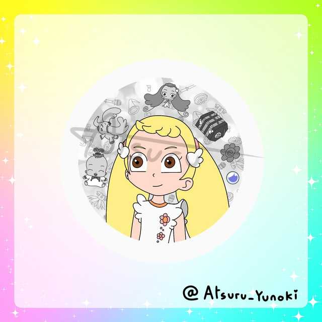 Flora (Hana) / Rainbow Badges / Serie 13 / Ojamajo Doremi / (Design by Atsuru_Yunoki (me) )