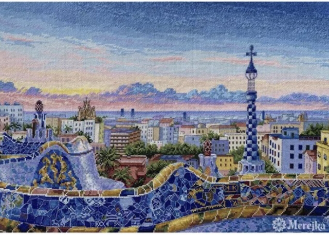 Merejka Barcelona Park Guell Counted Cross Stitch Kit