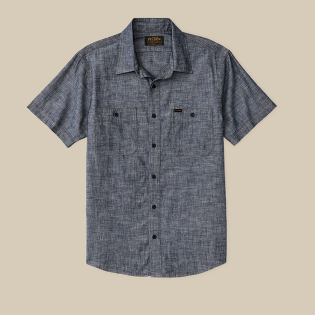 Filson Short Sleeve Chambray Shirt Rinse Indigo