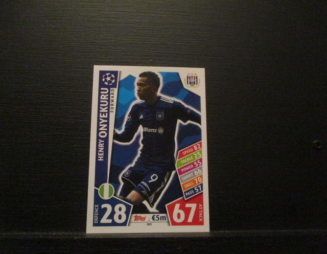 Henry Onyekuru - UEFA Champions League Match Attax 2017/18 Original Trading Card #285