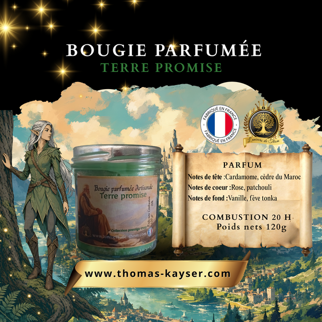 Bougie parfumée artisanale – Terre Promise 120 G
