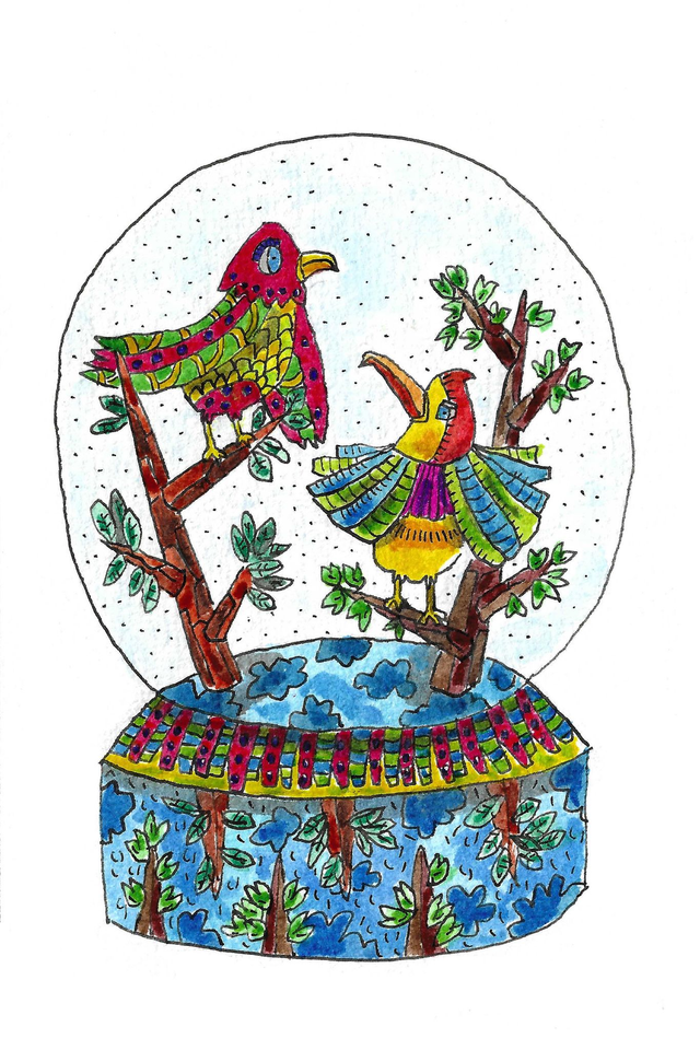 Carte postale "Boule à neige"