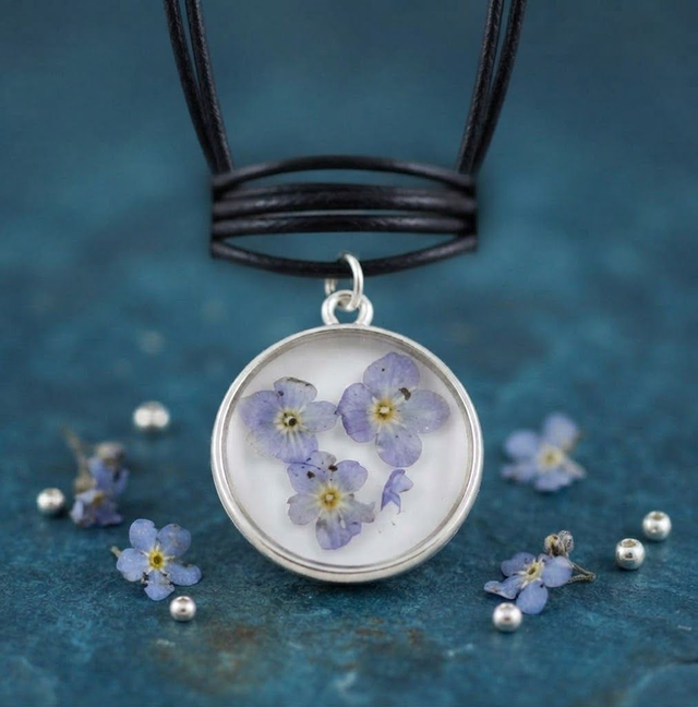 Collier Myosotis bleu  