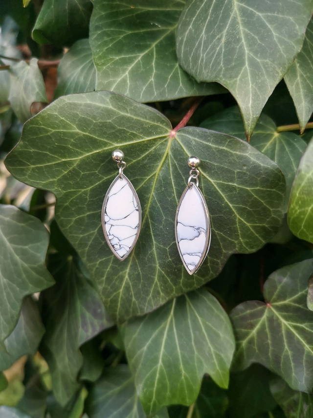 Collection Marbres Blancs - Boucles d&#039;oreilles June