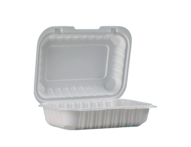 650ml Bagasse Clamshell Lunch Boxes (BTC072) – 150 PCS
