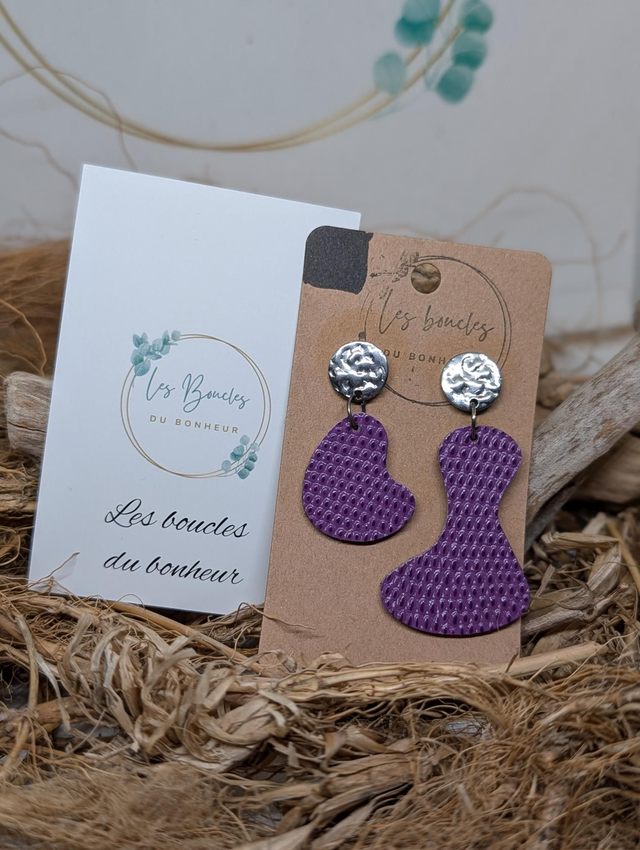 Boucles d'oreilles Jumelle violet ju017