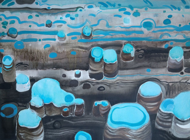 Park kamieni, 60x81 olej płótno 2019