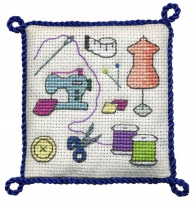 Sewing Pin Cushion Cross Stitch Kit by Textile Heritage 