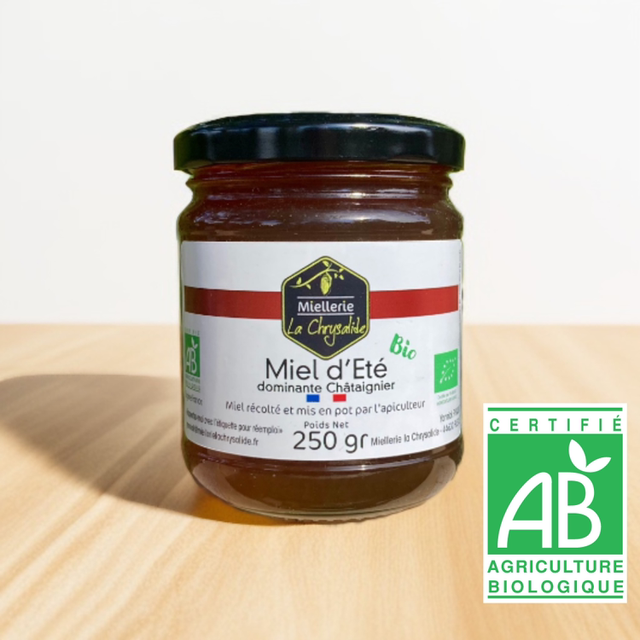 -x- Miel D'Eté Dominante Châtaignier Bio - 250 gr