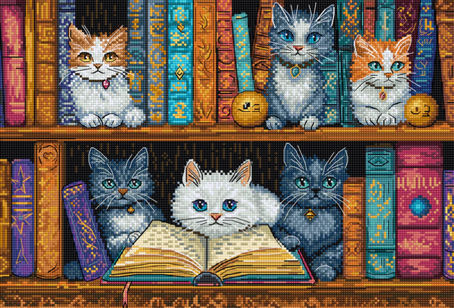 Bookshelf Counted Cross Stitch by Letistitch 