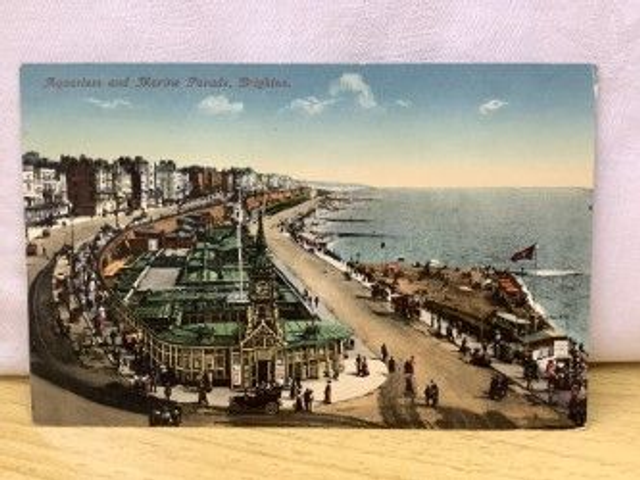 Brighton, Aquarium and Marine Parade, Sussex, A.W.W. Art Colour Series postcard. Our Ref No. R50 £2.25