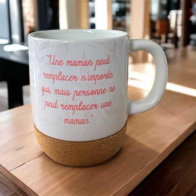 Tasse en céramique avec socle en liège amovible 400ml