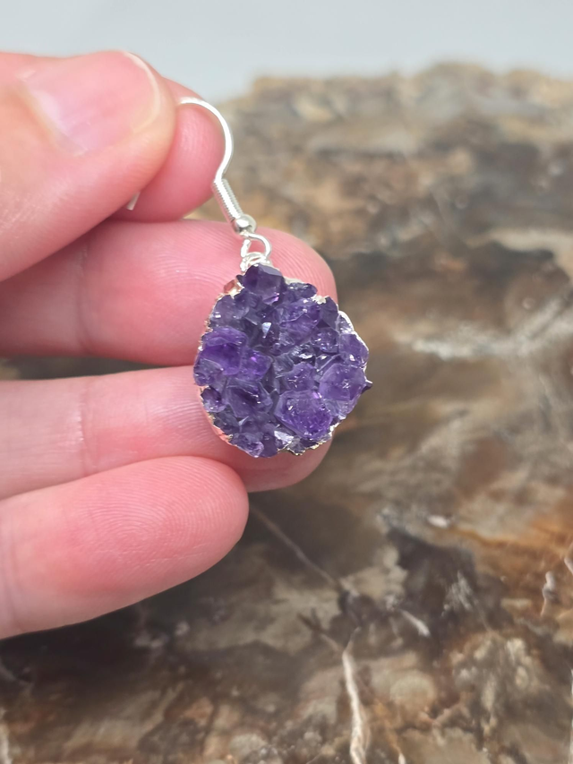 Boucles d'oreilles druse d'Améthyste