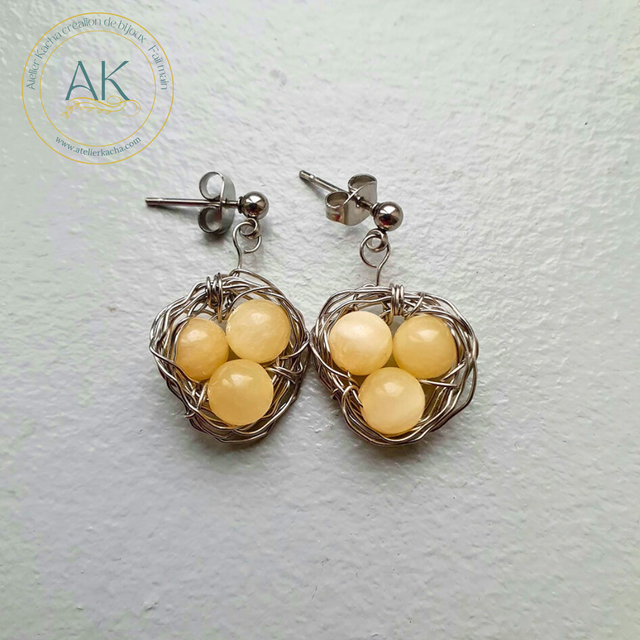 Boucles d'oreilles couple d'oiseaux 