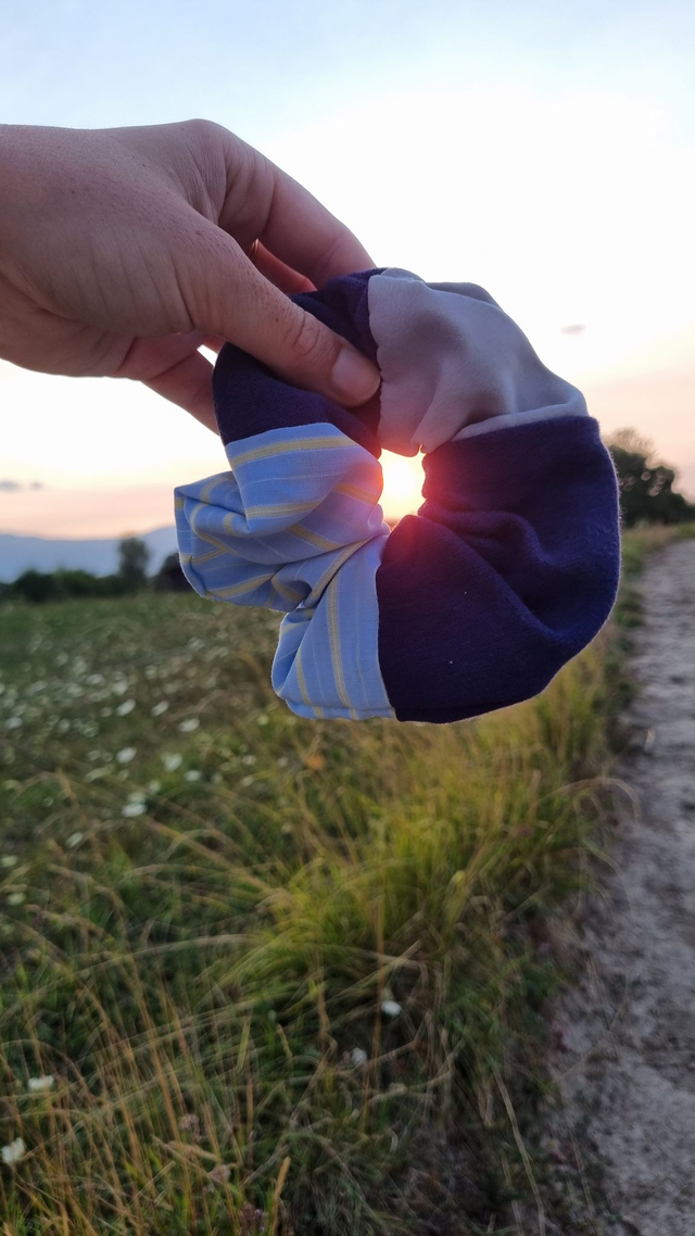 Chouchou chemise bleue